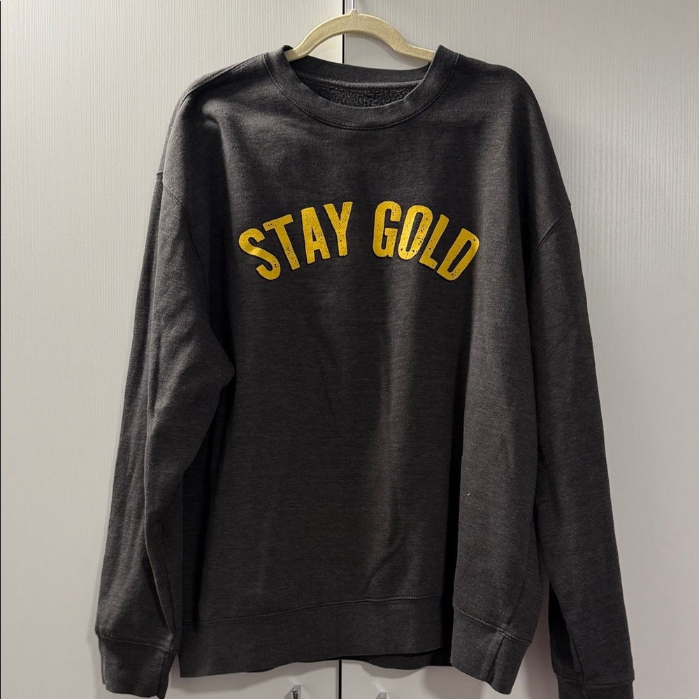 The Outsiders Stay Gold Sweatshirt XXL Unisex Charcoal Graphic Book Musical Crew